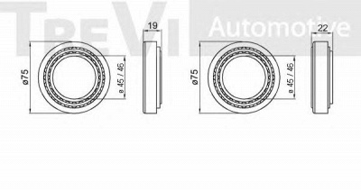 TREVI AUTOMOTIVE wb1515 -  Комплект подшипника ступицы колеса